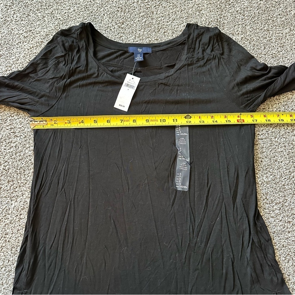 GAP S Black Silky Knit Long Sleeve Tee NWT R $29 - Picture 8 of 9